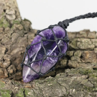 Amethyst Macrame Necklace-Your Soul Place